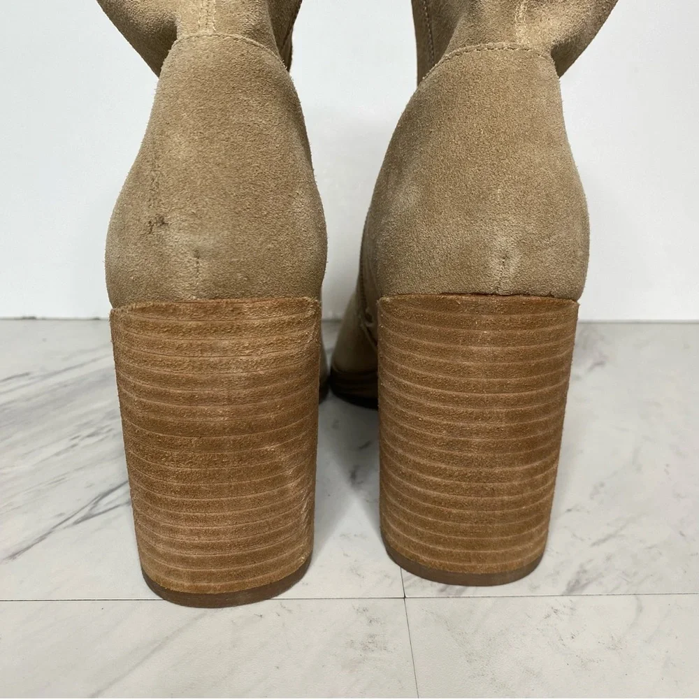 Steve Madden Calabria Tan Suede Heeled Bootie 10M
